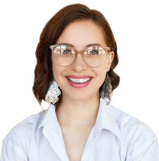 woman with Invisalign and braces